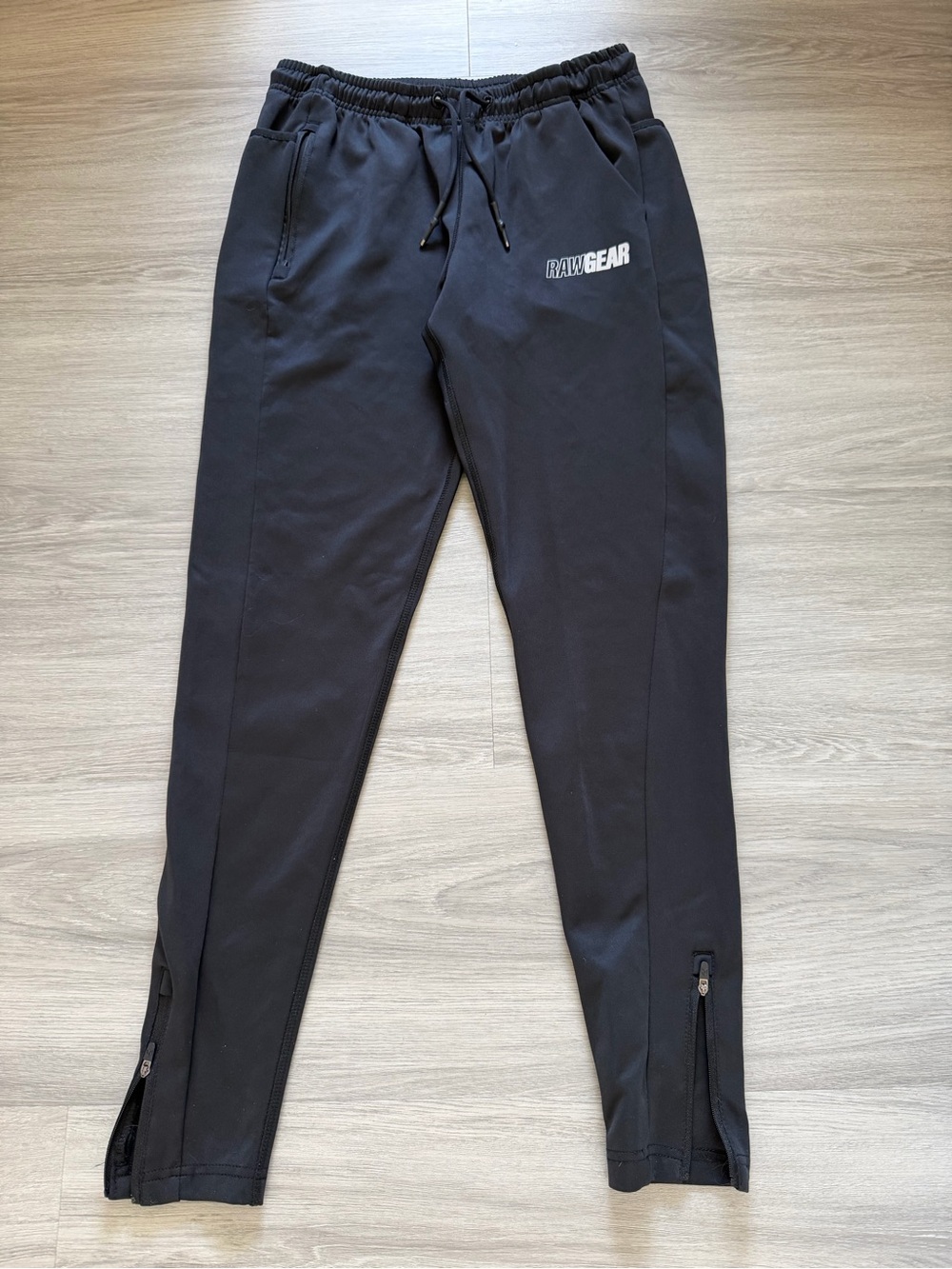 RAWGEAR Men's Black Athletic Jogger Pants with Ankle Zips